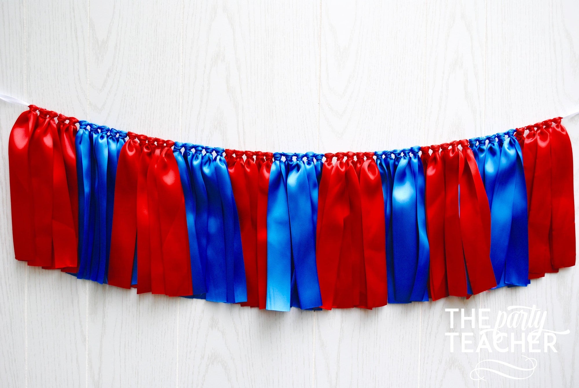 Red Royal Blue Ribbon Bunting - FREE Shipping - The Party Teacher