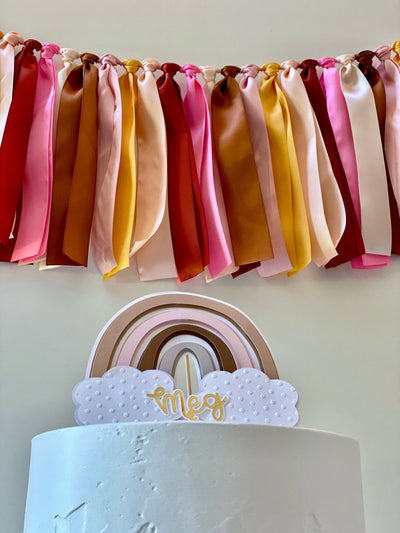 Rose Boho Ribbon Bunting - FREE Shipping - The Party Teacher