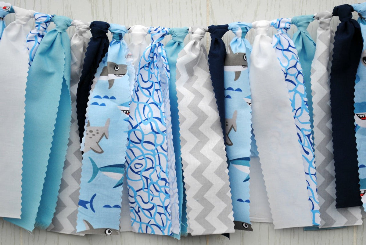Shark Fabric Bunting - FREE Shipping - The Party Teacher