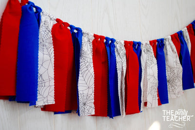 Spider Hero Fabric Bunting - FREE Shipping - The Party Teacher