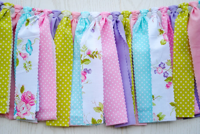 Tea Party Fabric Bunting - FREE Shipping - The Party Teacher