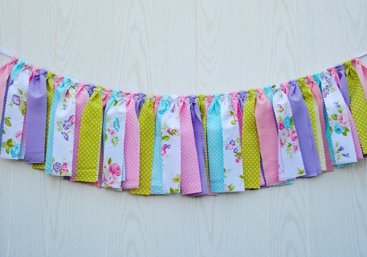 Tea Party Fabric Bunting - FREE Shipping - The Party Teacher