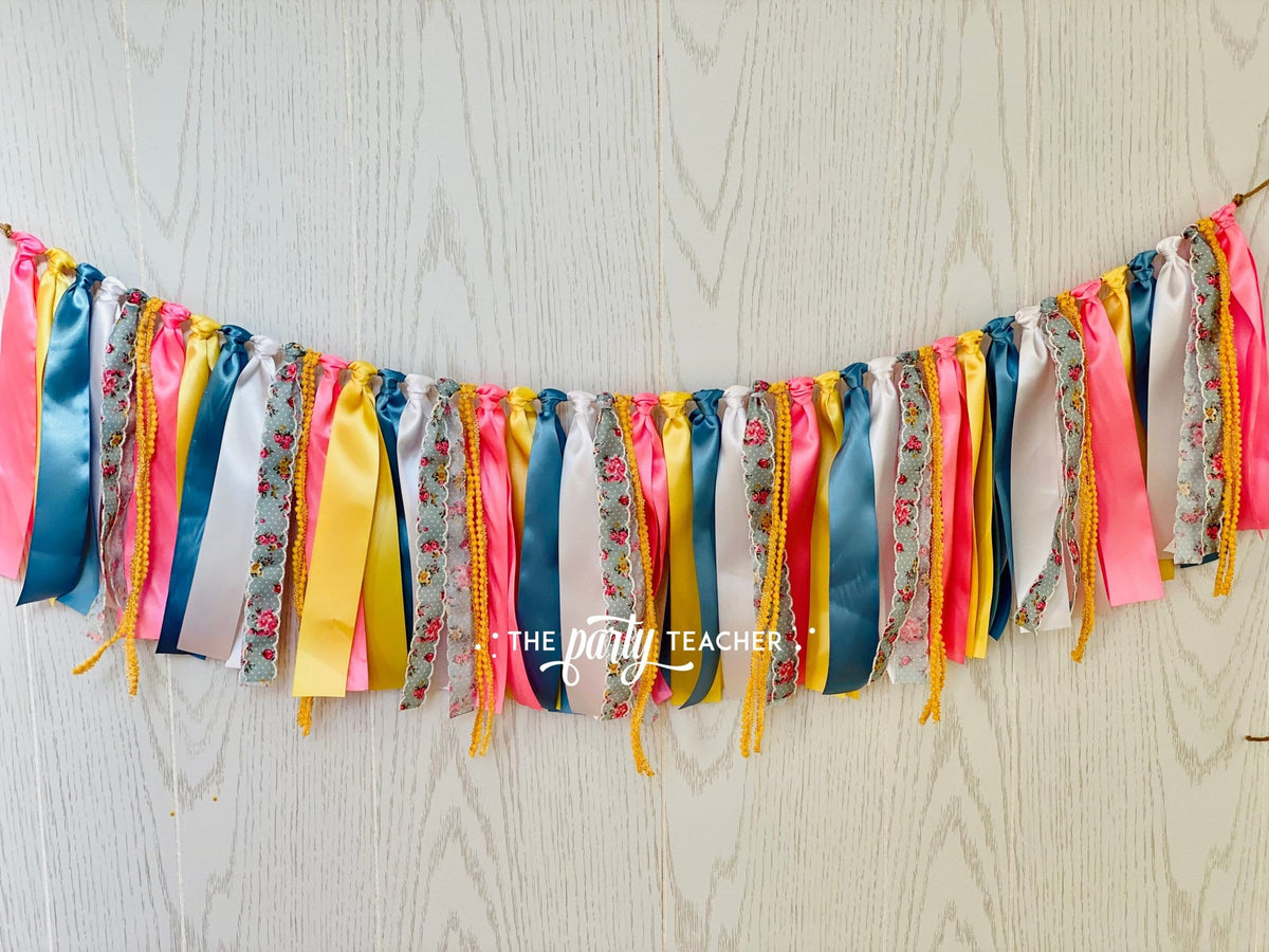 Tea Party Ribbon Bunting - FREE Shipping - The Party Teacher
