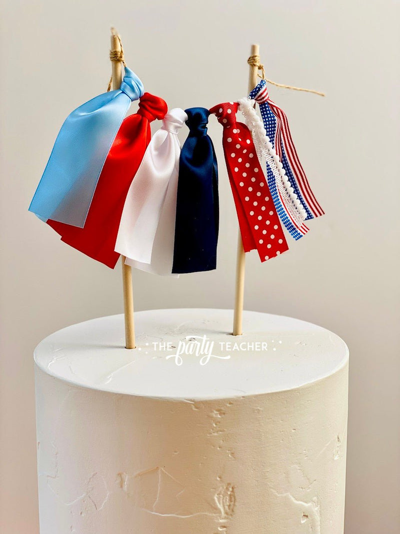 USA Ribbon Cake Topper - The Party Teacher