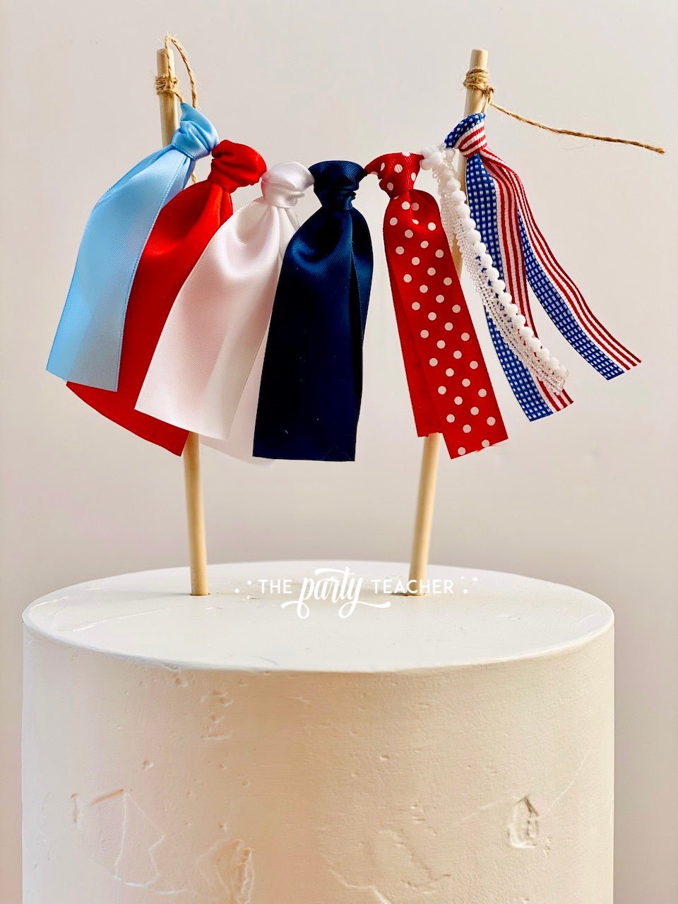 USA Ribbon Cake Topper - The Party Teacher