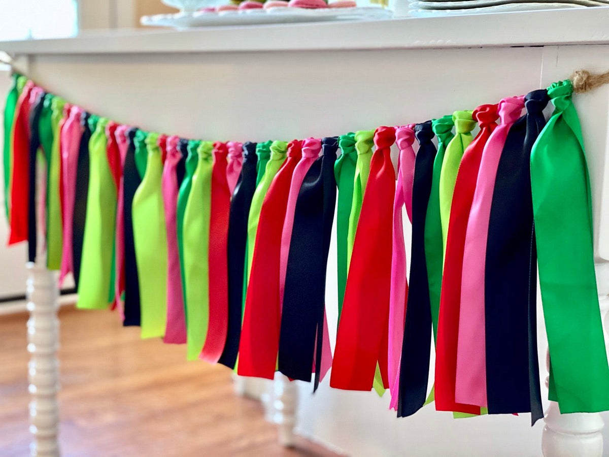 Watermelon Ribbon Bunting - FREE Shipping - The Party Teacher - full view